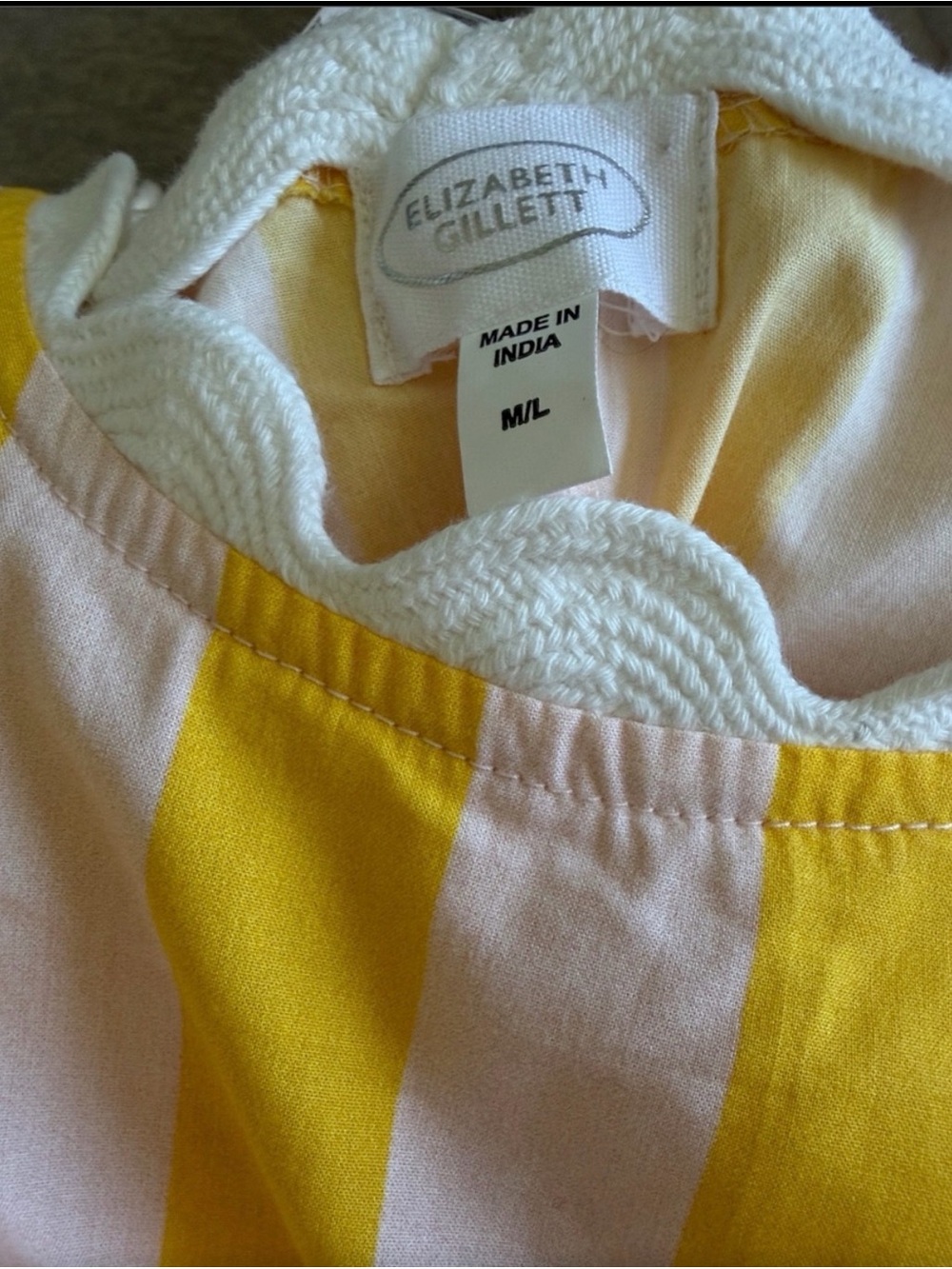 Anthropologie Yellow and White Striped Scalloped Tank Dress - Picture 5 of 5
